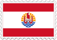 French Polynesia flag stamp