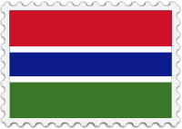 Gambia flag stamp