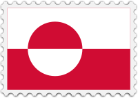 Greenland flag stamp