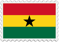 Ghana flag stamp