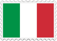 Italy flag stamp