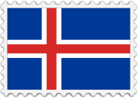 Iceland flag stamp