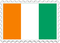 Ivory Coast flag stamp