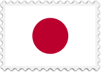 Japan flag stamp