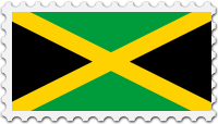 Jamaica flag stamp