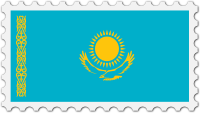 Kazakhstan flag stamp