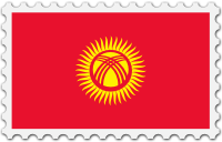 Kyrgyzstan flag stamp