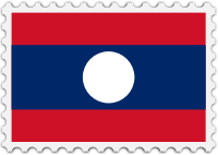 Laos flag stamp