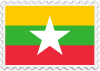 Myanmar flag stamp