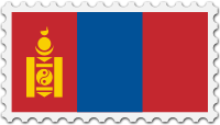 Mongolia flag stamp