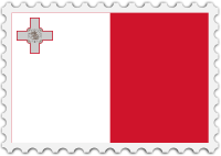 Malta flag stamp