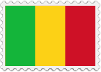 Mali flag stamp