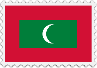 Maldives flag stamp