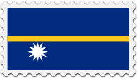Nauru flag stamp