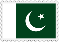 Pakistan flag stamp