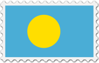 Palau flag stamp