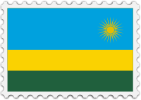 Rwanda flag stamp