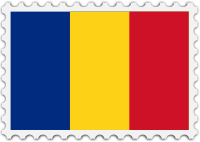 Romania flag stamp