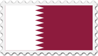 Qatar flag stamp