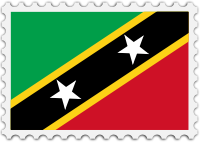 St Kitts and Nevis flag stamp
