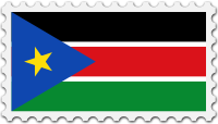 South Sudan flag stamp