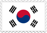 South Korea flag stamp