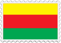 Syrian Kurdistan flag stamp