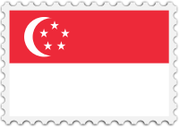 Singapore flag stamp