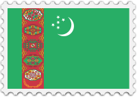 Turkmenistan flag stamp