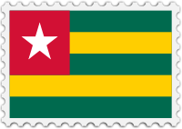 Togo flag stamp