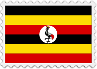 Uganda flag stamp