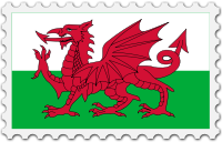 Wales flag stamp