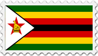 Zimbabwe flag stamp