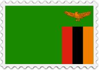 Zambia flag stamp