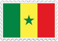 Senegal flag stamp