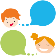 Boy And Girl With Speech Bubbles
