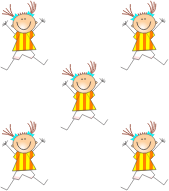 5 Girls doing Cartwheels