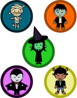 Cute Halloween Monster Badges