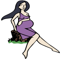 Pregnant Lady on a Stump