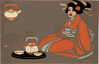 Kimono Lady and Tea