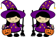 Twin Halloween Witches