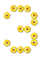 Floral alphabet, 3