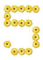 Floral alphabet, 5