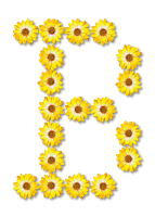 Floral alphabet, B