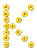Floral alphabet, K