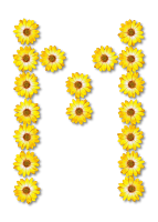 Floral alphabet, M