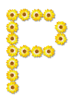 Floral alphabet, P