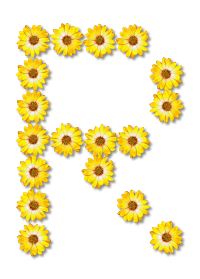 Floral alphabet, R