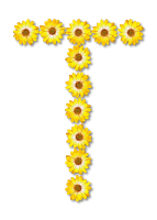 Floral alphabet, T