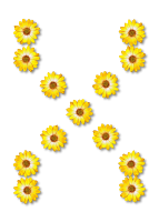 Floral alphabet, X